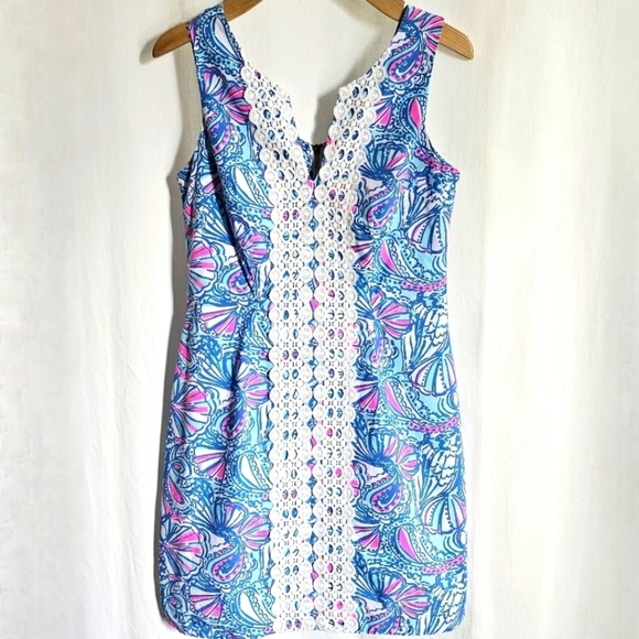 Lily Pulitzer Dress My Fans Print Sleeveless Mini Shift Dress - Picture 2 of 16